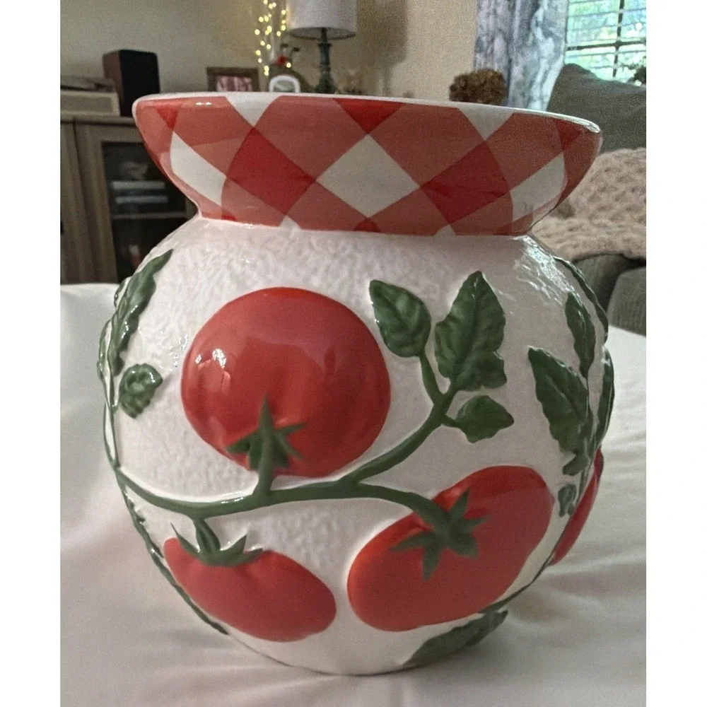 Bath & Body Works x Vera Bradley Candle‎ Holder Red Tomato Gingham Pedestal